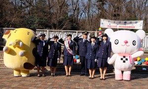 関根さんが一日警察署長／「110番の日」キャンペーン