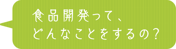 食品開発って、どんなことをするの？