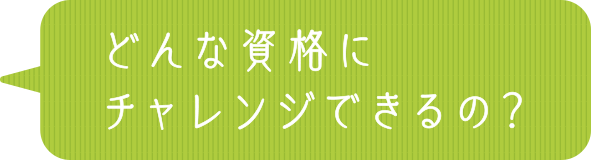 どんな資格にチャレンジできるの？